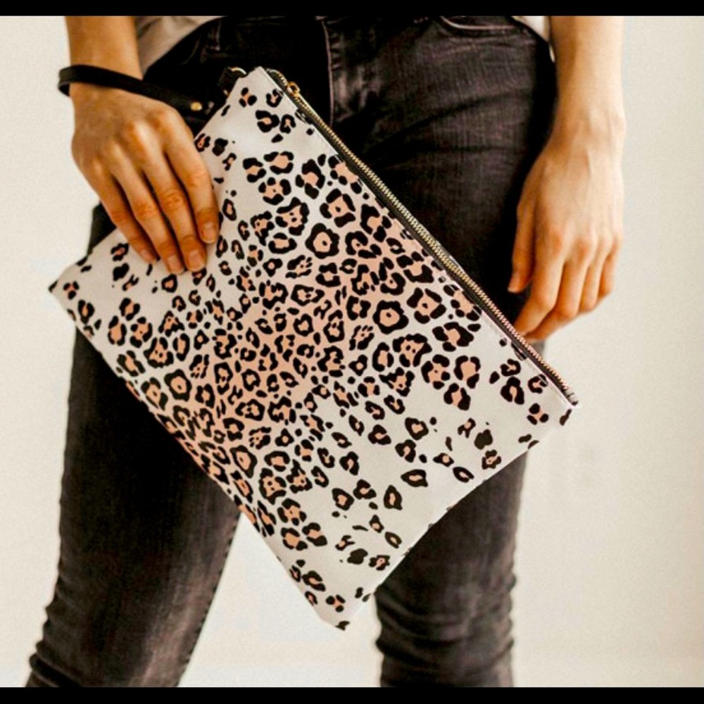Black Leopard Clutch